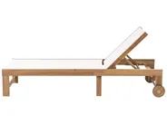 Sun Lounger PEDESINA Reclining Acacia Wood Beige_1034520
