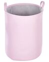 Conjunto de 3 cestos em tecido de poliéster rosa ARCHA_849695
