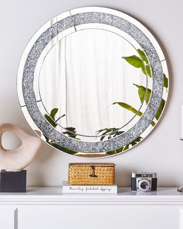 Round Wall Mirror ø 70 cm Silver ERBRAY 