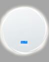 LED Wall Mirror with Bluetooth Speaker ⌀ 60 cm Silver TANAY_932343