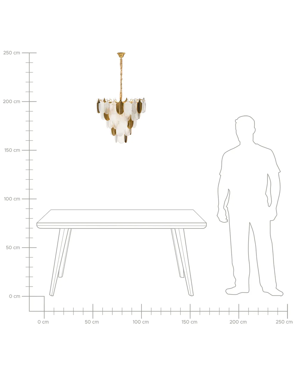 Chandelier AGUIRRE Glass Brass_1006331