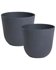 Kétdarabos virágcserép szett DRABA 44 cm Fekete_1123637