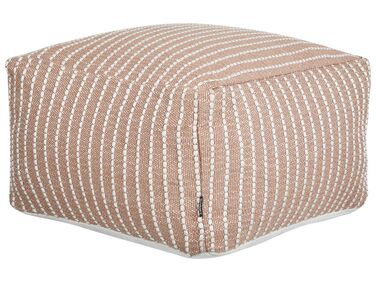 Pouf d'extérieur marron et blanc 50 x 50 x 30 cm ZAHRI