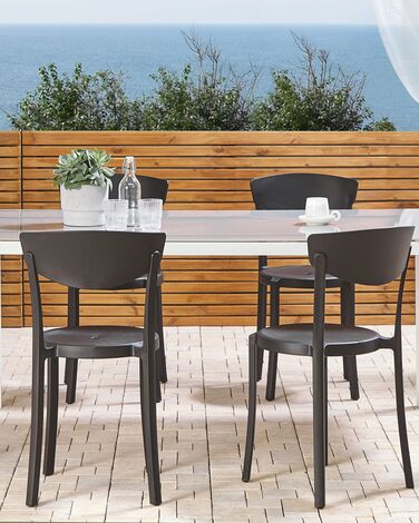 Set of 4 Dining Chairs Black VIESTE