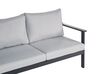 Gartensofa Aluminium schwarz 3-Sitzer Auflagen hellgrau KIATO_934613