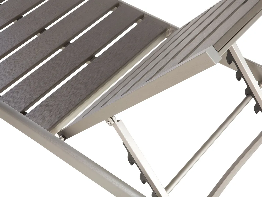 Sun Lounger NARDO Reclining Metal Grey_449560