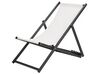 Folding Deck Chair Cream with Black LOCRI_745390