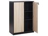 Armario 2 puertas madera clara y negro 117 cm ZEHNA_885530