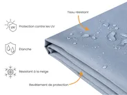 Bâche de protection CHUVA 165 cm 140 cm 75 cm Gris_929778