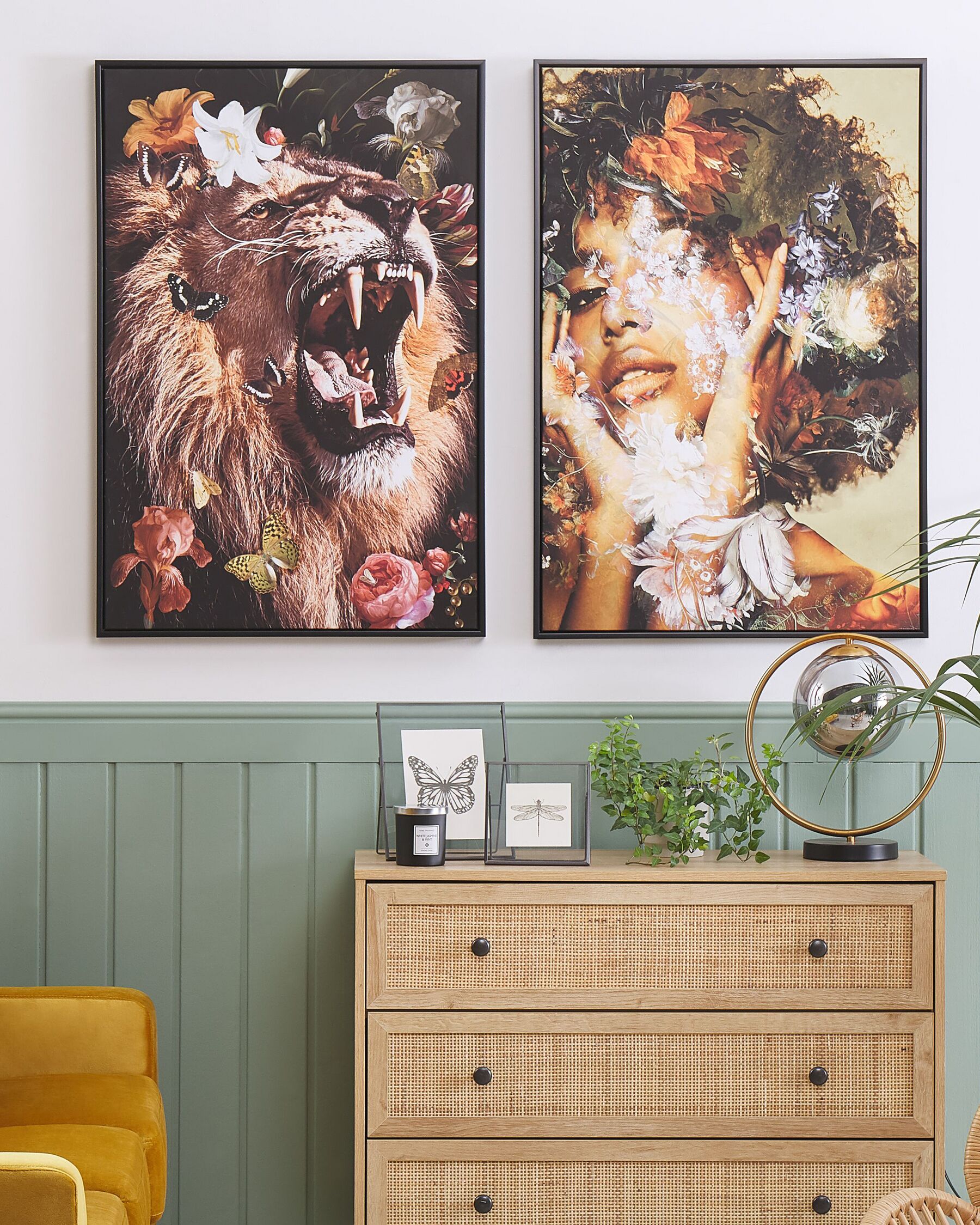 Lion Framed Canvas Wall Art 63 x 93 cm Multicolour MARRADI_816258