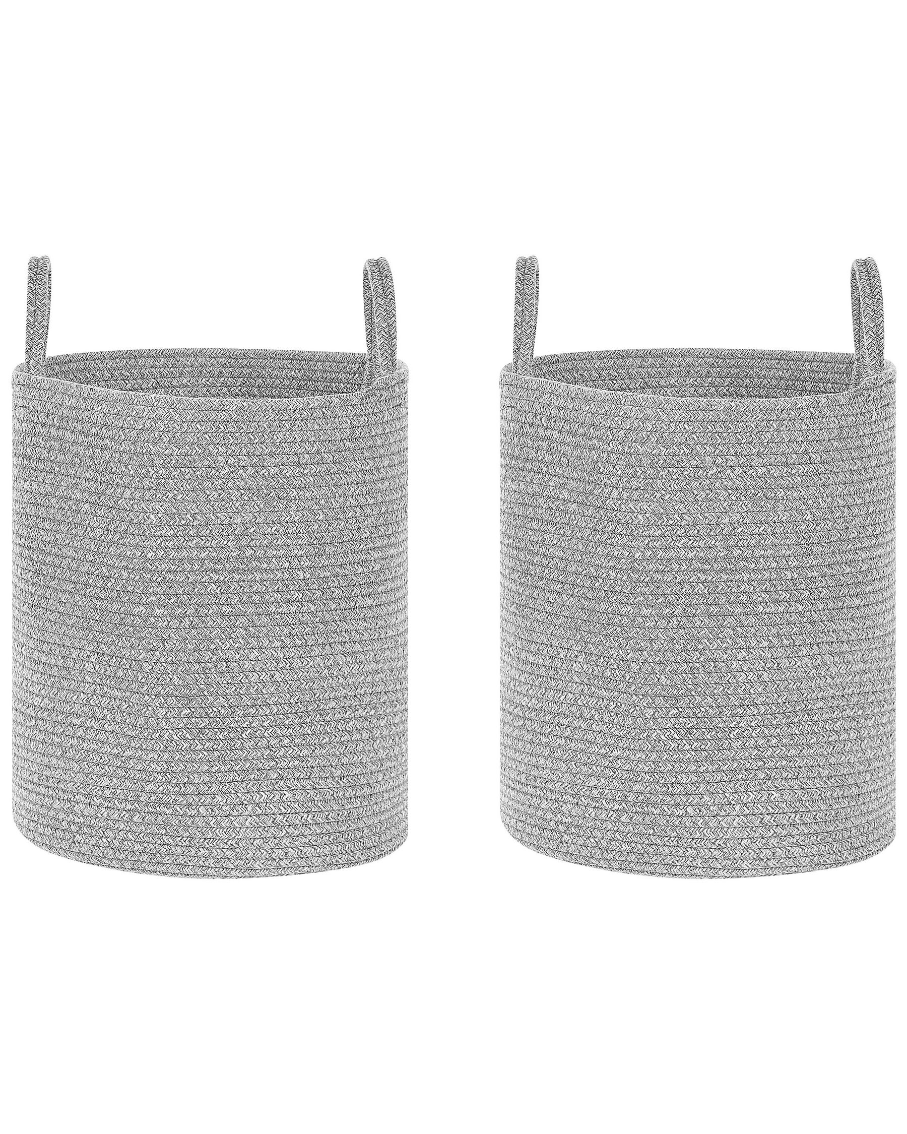 Set of 2 Cotton Baskets Grey SARYK_849427