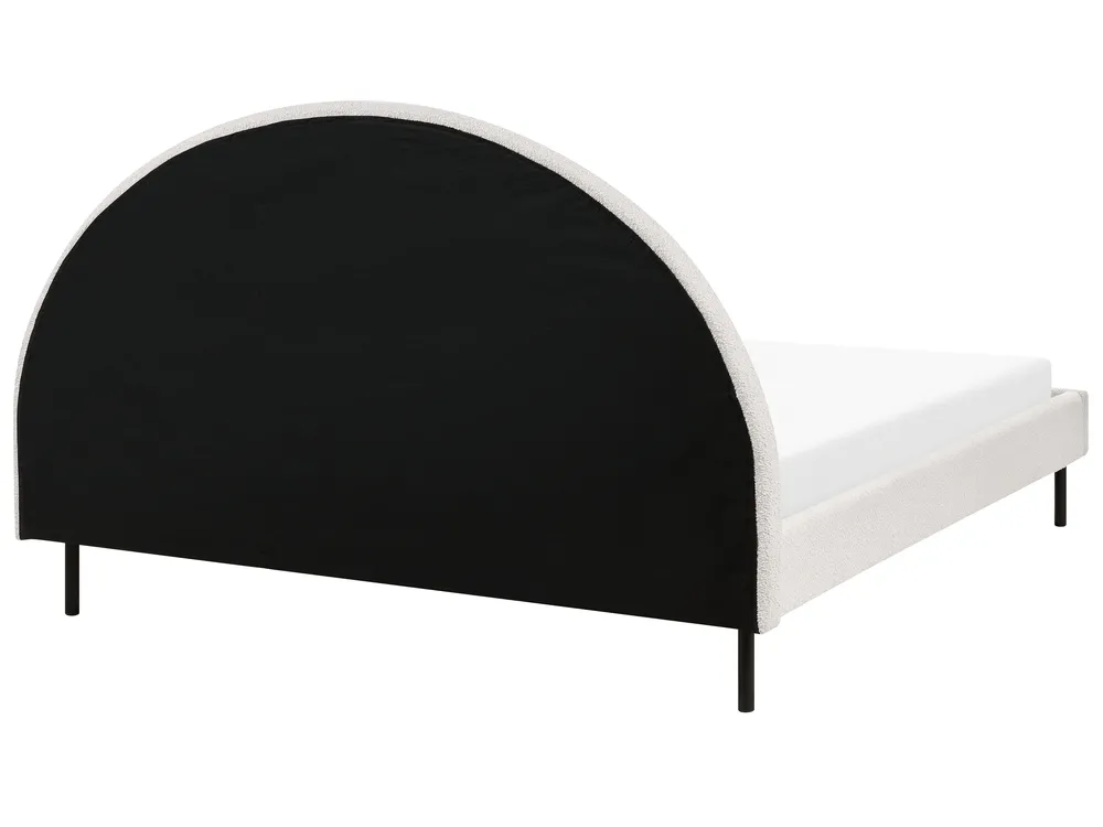 Bed Boucle MARGUT 160 x 200 cm (EU King Size) White_877086