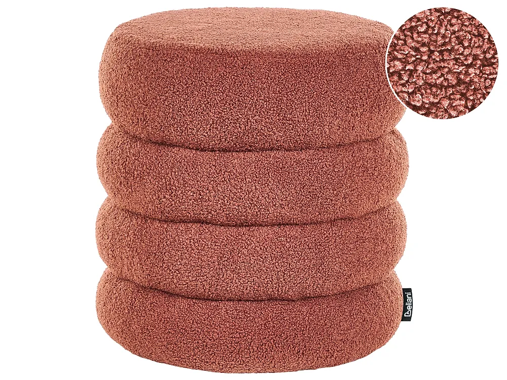 Pouf SUMPTER Bouclé Marrone dorato