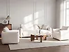 Living Room Set 5 Seater JUBEK Fabric Off-White
