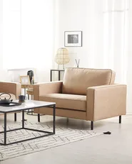 Poltrona SAVALEN Pelle sintetica Beige_723728