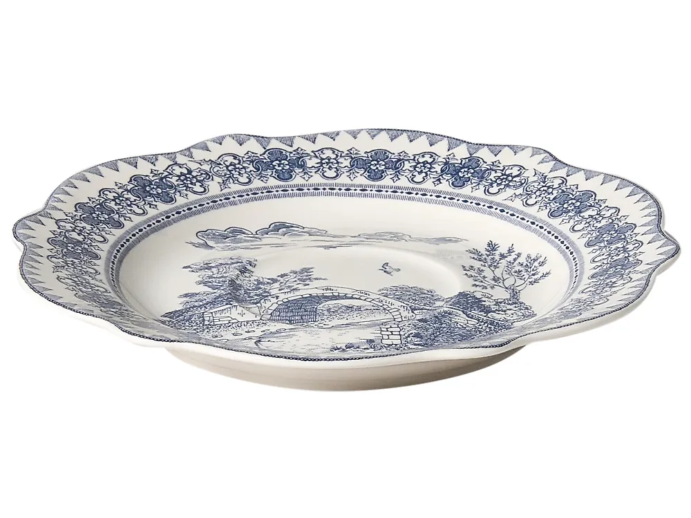 Set med 20 matserviser BAY LEAF Porslin Vit/ Blå_1191737