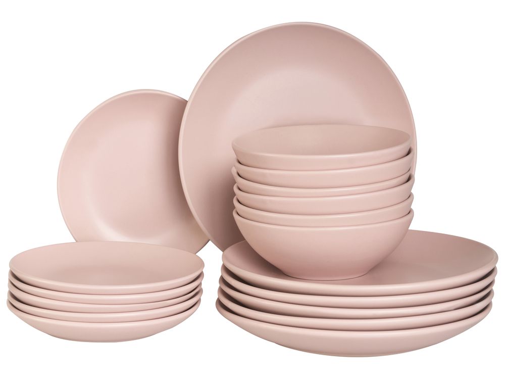 Set de 18 couverts de table VIVANI Grès Rose