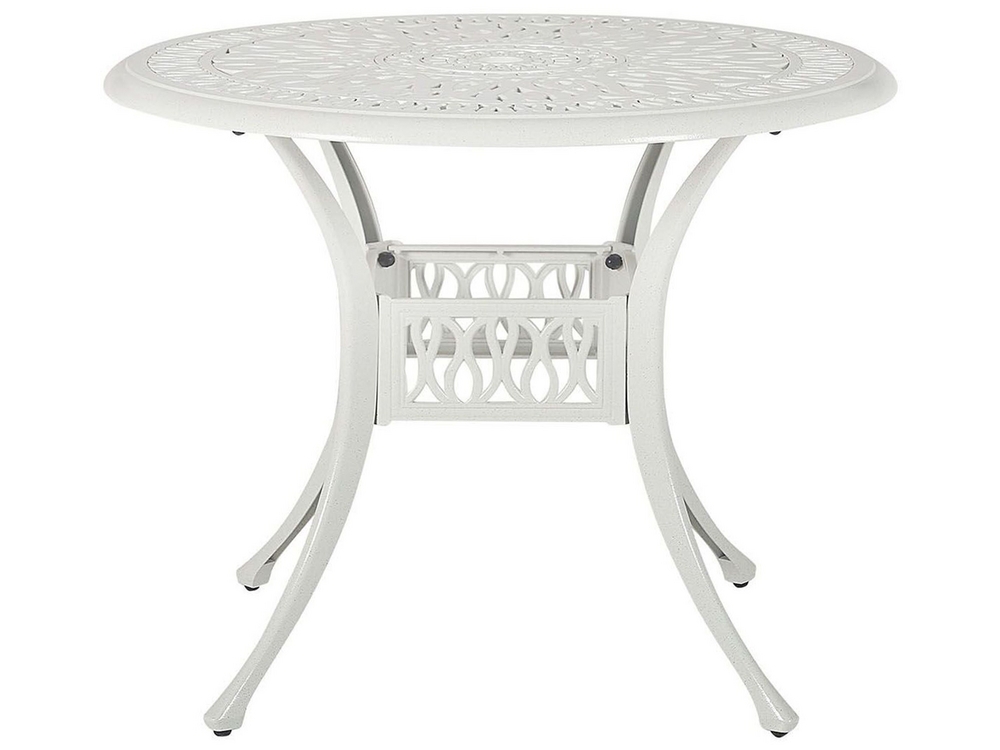 White and metal dining table discount