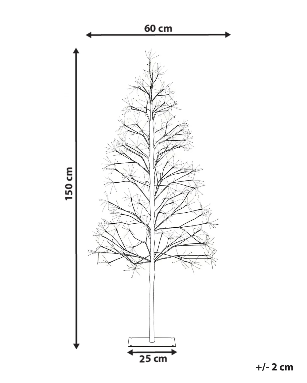 Outdoor Decoration LED LONKARI 150 cm Tree Brown_1015536