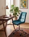 Cadeira de escritório MELROSE Veludo Azul esverdeado