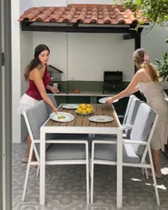 Garden Dining Set 4 Seater VISSO Grey/ White_1165133