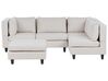 4 Seater Left Hand Modular Fabric Corner Sofa with Ottoman Light Beige UNSTAD_925327