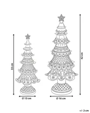 Lot de 2 décorations de Noël KOPPELO 33/42 cm Arbre de Noël Marron_1175669