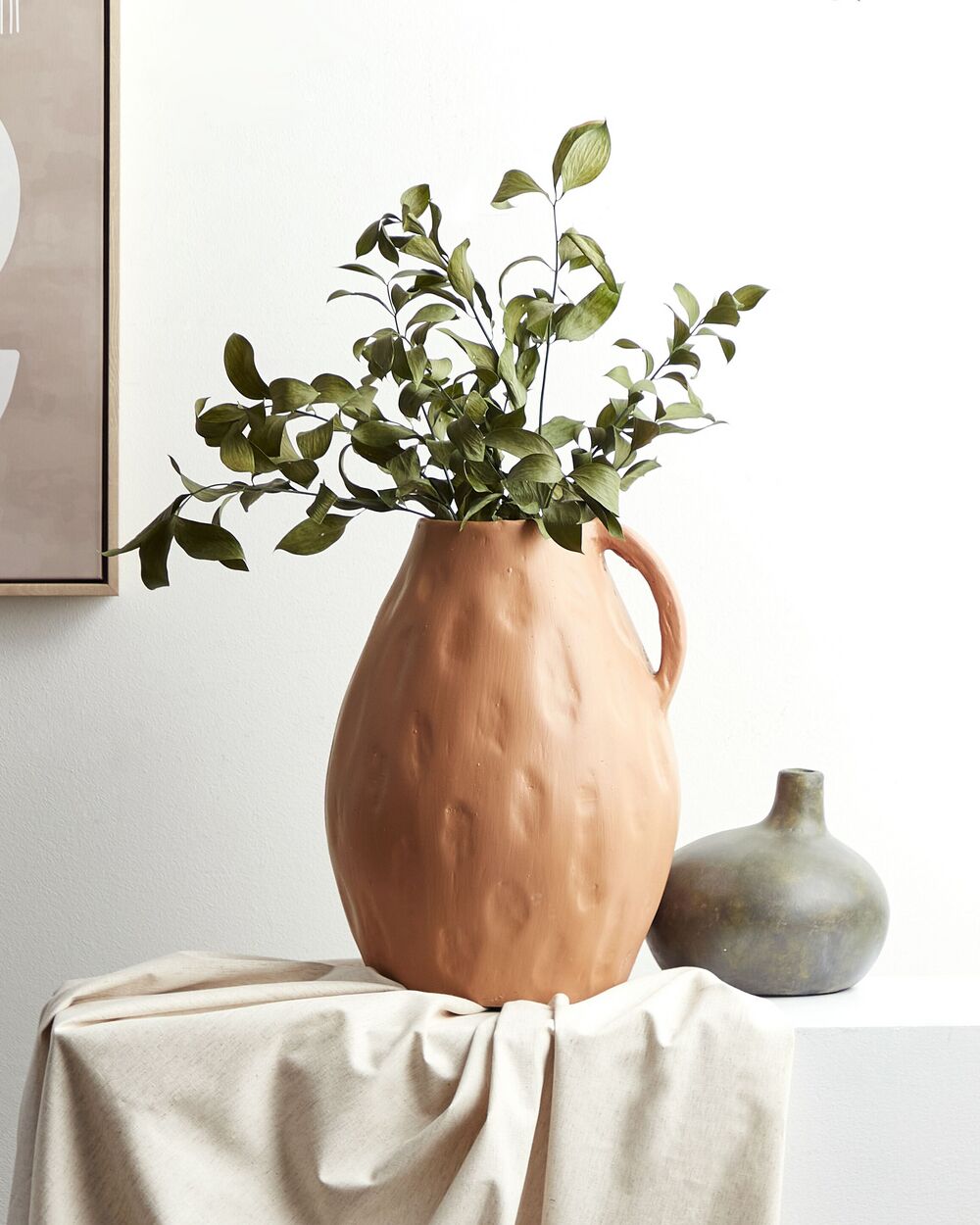 Decorative Vase KULIM 40 cm Ceramic Dark Beige