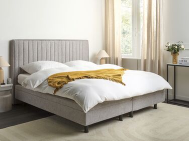 Fabric EU Super King Size Adjustable Bed Grey DUKE II