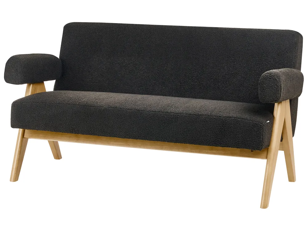 Sofa 2 Seater TAMRE Boucle Black/ Light Brown_985308