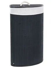 Kosz na pranie MATARA Bambus Czarny 57 L_848987