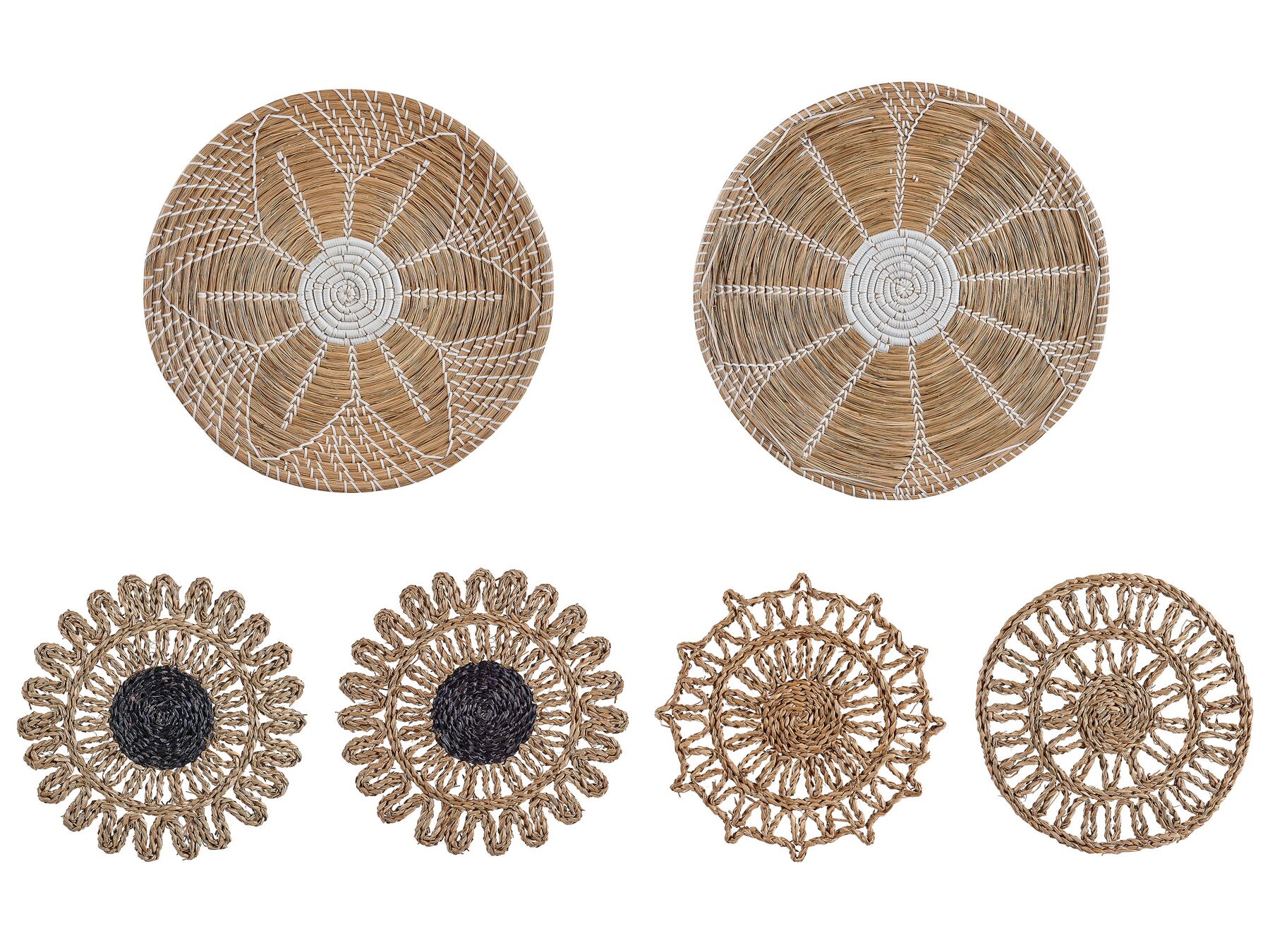 Set of 6 Seagrass Wall Decor Natural PINTANO_825173