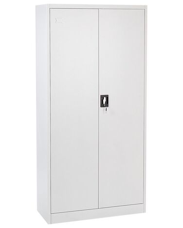 2 Door Metal Storage Cabinet White FELDSPAR