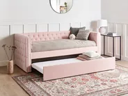 Trundle Bed Boucle GASSIN 90 x 200 cm (EU Single) Pastel Pink_951581