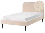 Bed Boucle FLAYAT 120 x 200 cm (EU Small Double) Light Beige_1024387