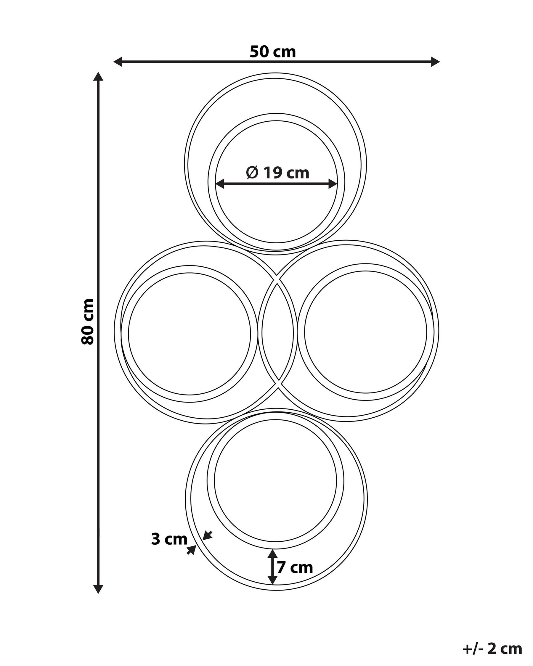 Lustro ścienne LESCAR 50 cm 80 cm Metal Złoty_807373