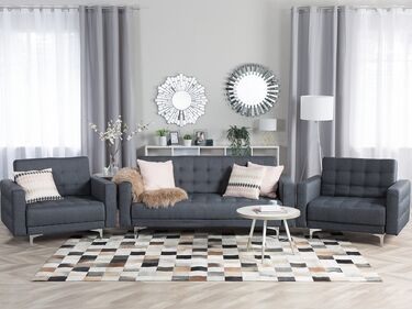 Modular Fabric Living Room Set Dark Grey ABERDEEN