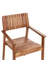 Set of 2 Acacia Wood Garden Chairs Light AGELLO_923442