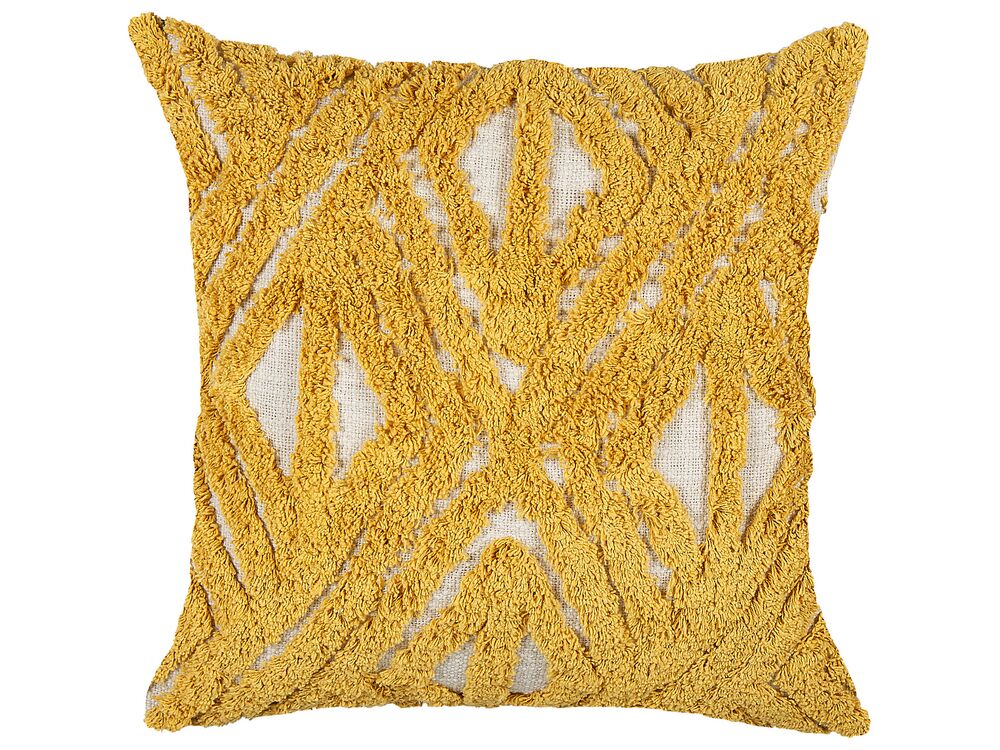 Coussin ALCEA 45 x 45 cm Coton Jaune Motif géométrique