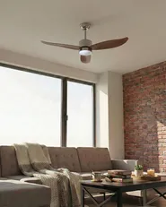 Ventilatore a soffitto con luce MAHAUT con telecomando LED Marrone chiaro_1032009