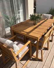 Zestaw ogrodowy dla 8 osób SASSARI PREMIUM z poduszkami Certyfikowane drewno akacjowe Beżowoszary_1030960