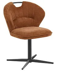 Set of 2 Chairs Swivel WORCESTER Chenille Golden Brown_1161980