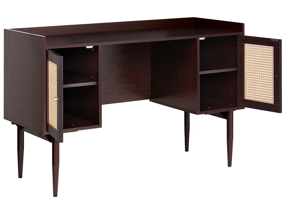 Home Office Desk RATANA 130 cm x 50 cm Dark Brown_1191710