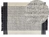 Vlněný koberec 140 x 200 cm bílý/černý KETENLI_847444