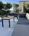 Lounge Set Kunstholz schwarz 5-Sitzer Auflagen grau MESSINA_921470