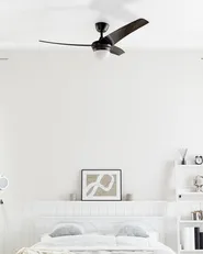 Ventilatore a soffitto con luce JIBOA con telecomando Nero_870954