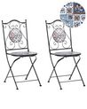 Set of 2 Metal Garden Folding Chairs Black CIVITA_919773