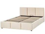 Ottoman Bed BOUSSE Velvet Light Beige 140 x 200 cm (EU Double)_862613