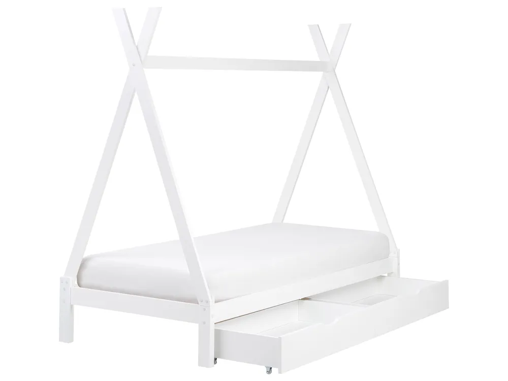 Lit à tiroirs pour enfants Tipi Bois de pin DEVAY 90 x 200 cm Blanc_963565