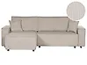 Corner Sofa Bed ABACKA Corduroy Beige Right Hand
